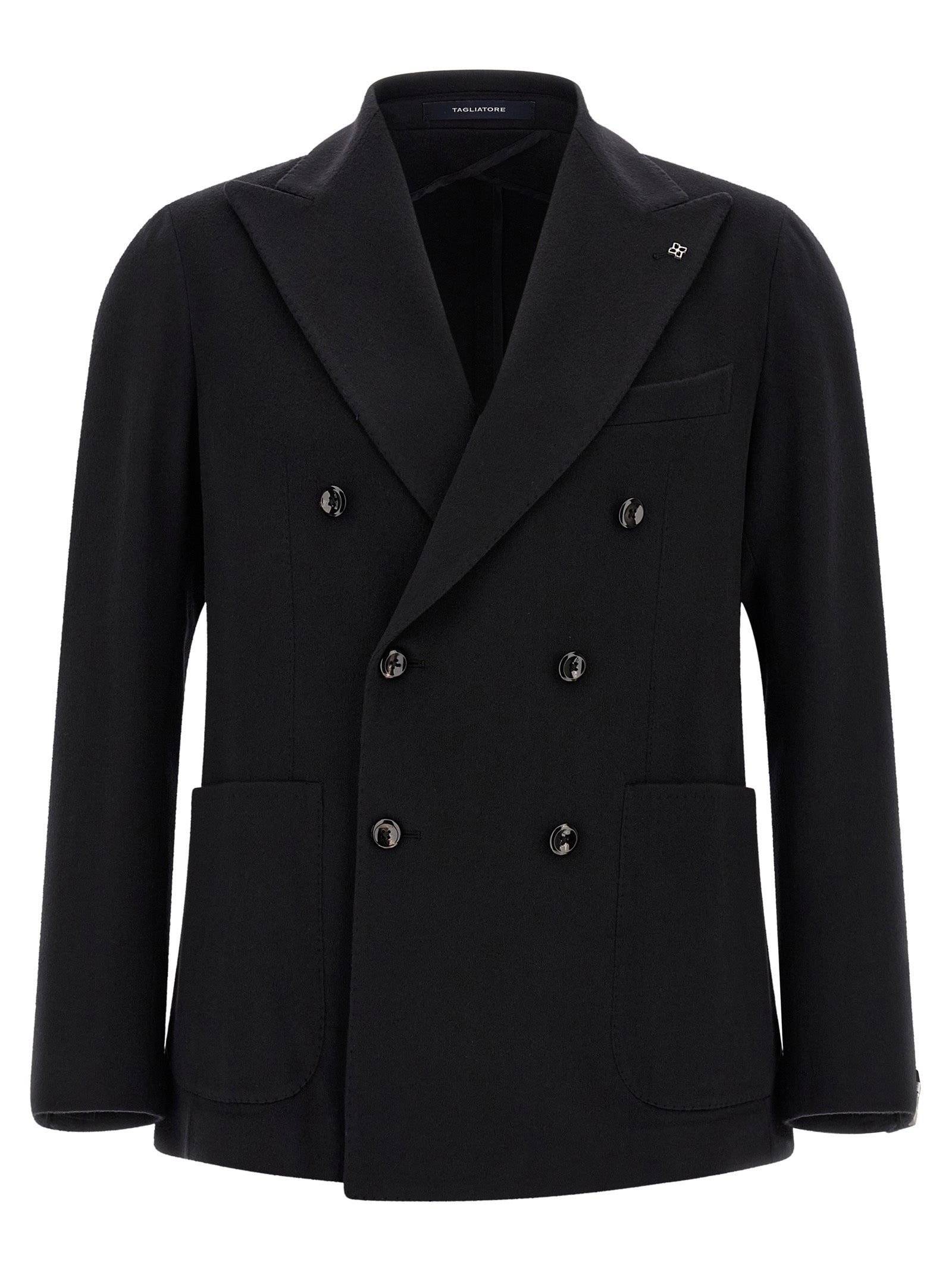 Indulge in the exquisite Tagliatore Black Cashmere Blazer, a timeless blend of luxurious cashmere and modern elegance, perfect for those who embody sophistication and style.
