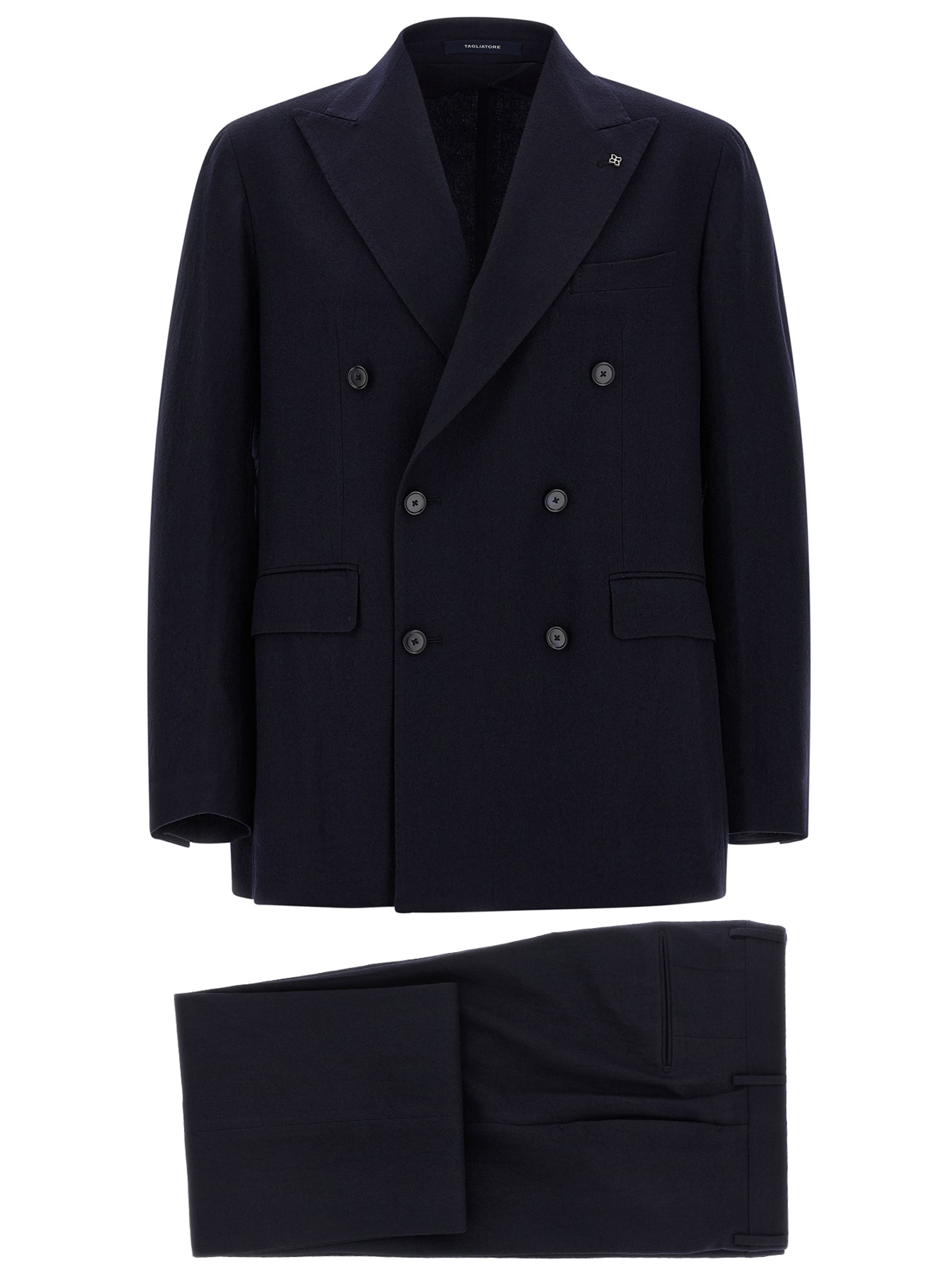 Elevate your wardrobe with the TAGLIATORE Blue Virgin Wool Two-Piece Suit, a masterpiece of contemporary tailoring that embodies sophistication and timeless elegance.