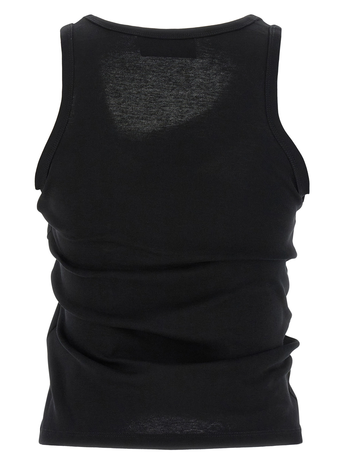 Elevate your wardrobe with the Coperni Black Cotton Tank Top, a masterpiece of 100% cotton craftsmanship from Portugal, embodying modern elegance and timeless allure.