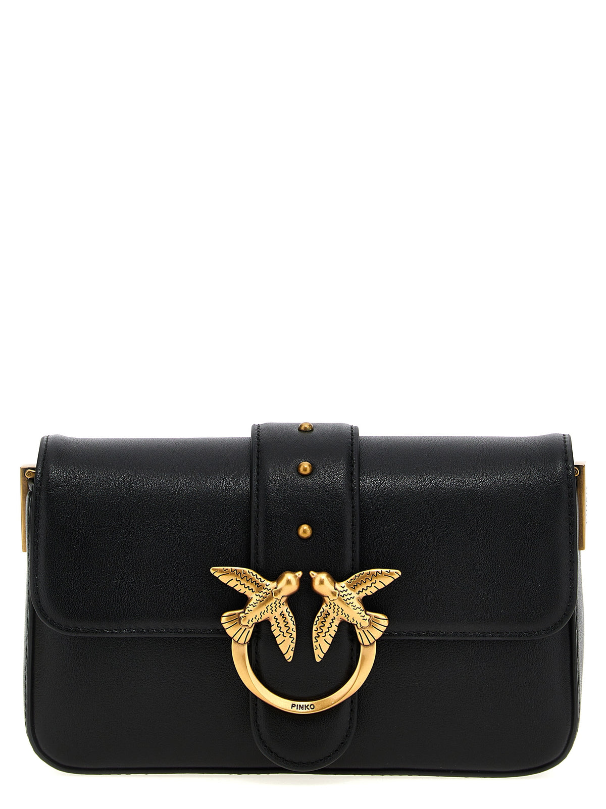 PINKO Black Calfskin Shoulder Bag - Timeless Luxury Redefined