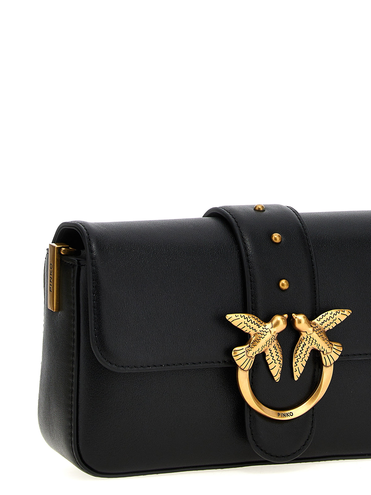 PINKO Black Calfskin Shoulder Bag - Timeless Luxury Redefined