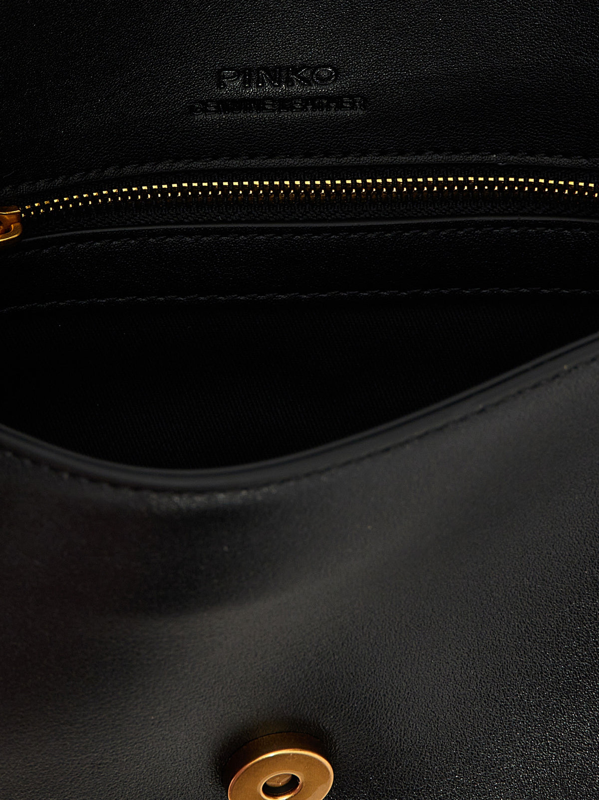 PINKO Black Calfskin Shoulder Bag - Timeless Luxury Redefined