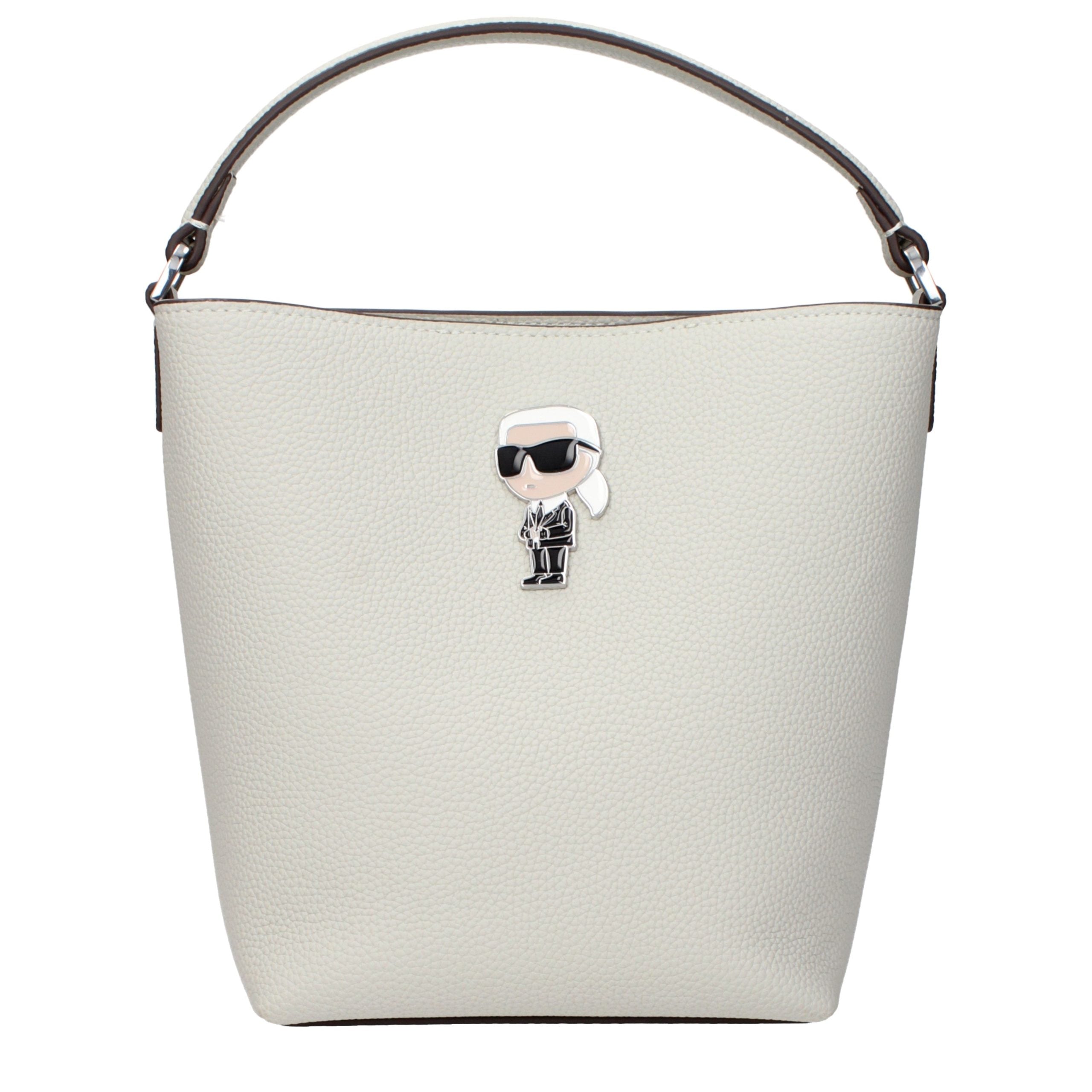 Indulge in the elegance of the Karl Lagerfeld Gray Leather Handbag, a masterpiece of craftsmanship that elevates your style with luxurious sophistication and timeless allure.