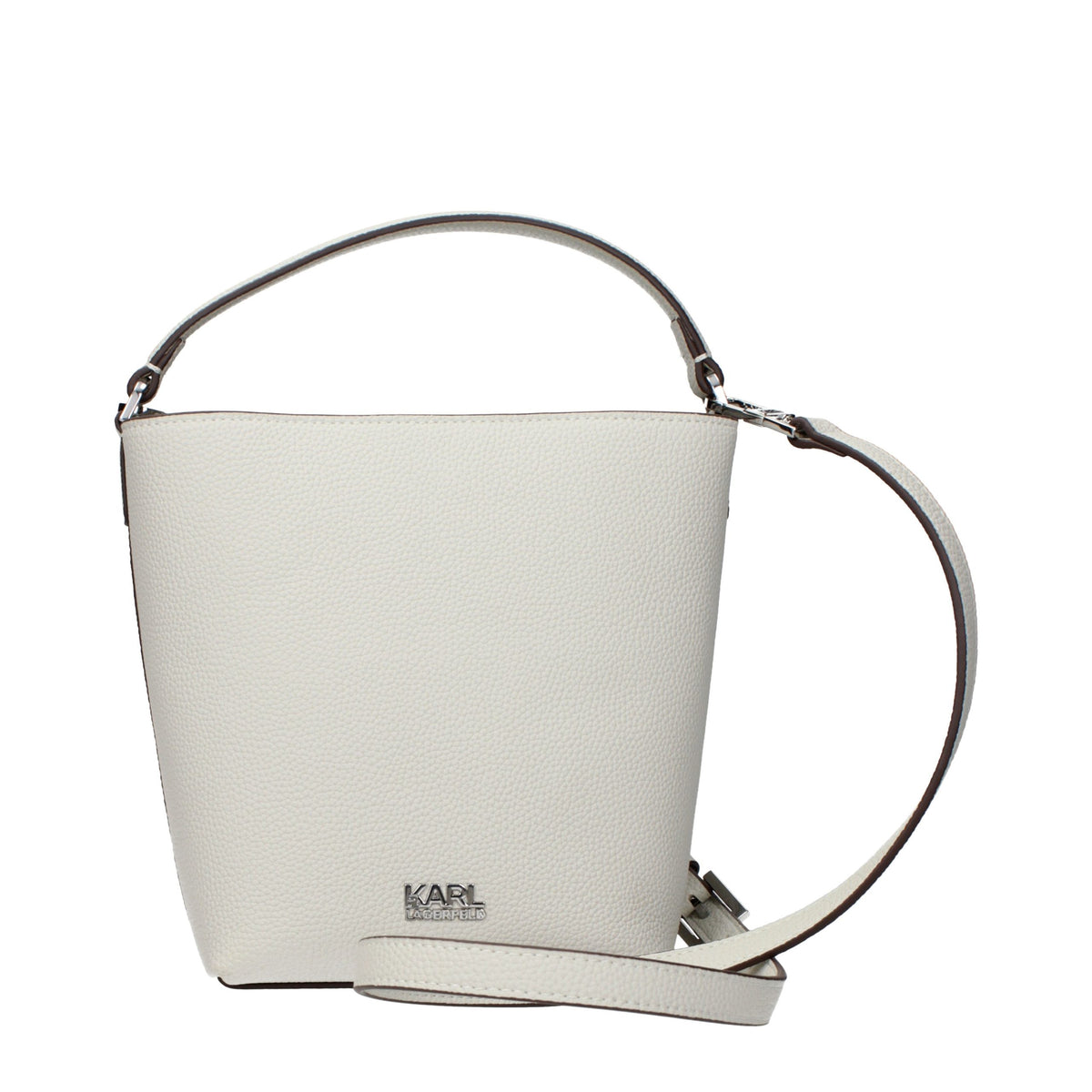 Karl Lagerfeld Gray Leather Handbag - Timeless Luxury Elegance