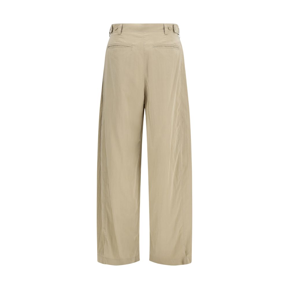 The Row Beige Silk Casual Pants - Sophisticated Elegance in Silk