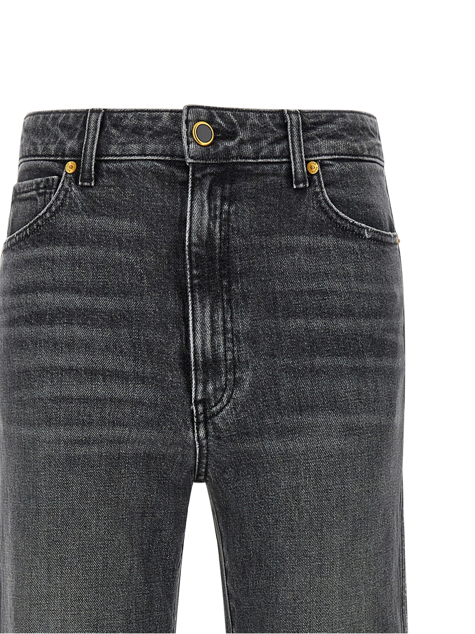 Khaite Gray Cotton Straight-Leg Jeans