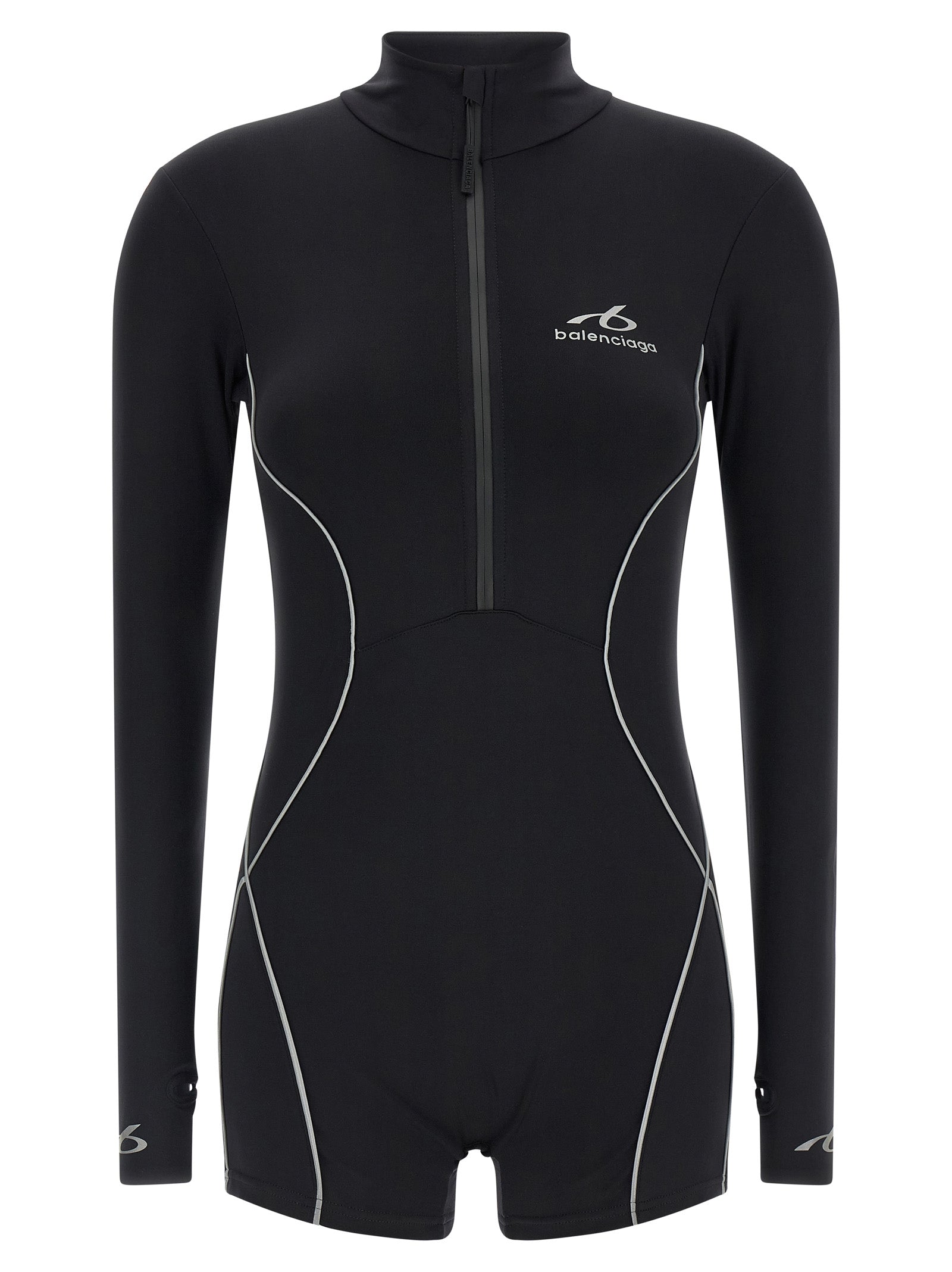 Discover the Balenciaga Black Polyamide Bodysuit, a seamless blend of style and function, crafted from premium technical fabric for an elevated athletic experience.