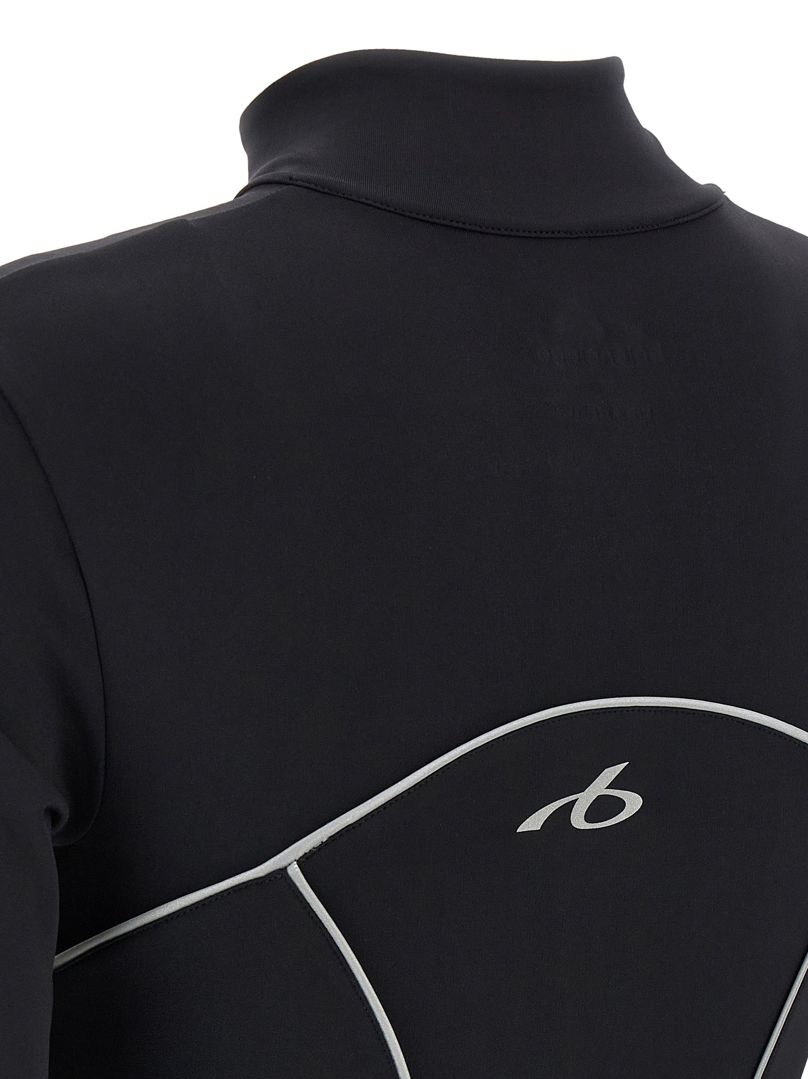Elevate your activewear with the Balenciaga Black Polyamide Bodysuit, a fusion of sleek design and technical excellence, embodying luxury and sophistication for the discerning individual.