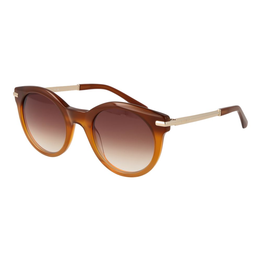 Indulge in the exquisite Sandro Orange Acetate Sunglasses, where honey-hued elegance meets gradient brown lenses, embodying timeless luxury for the discerning individual.