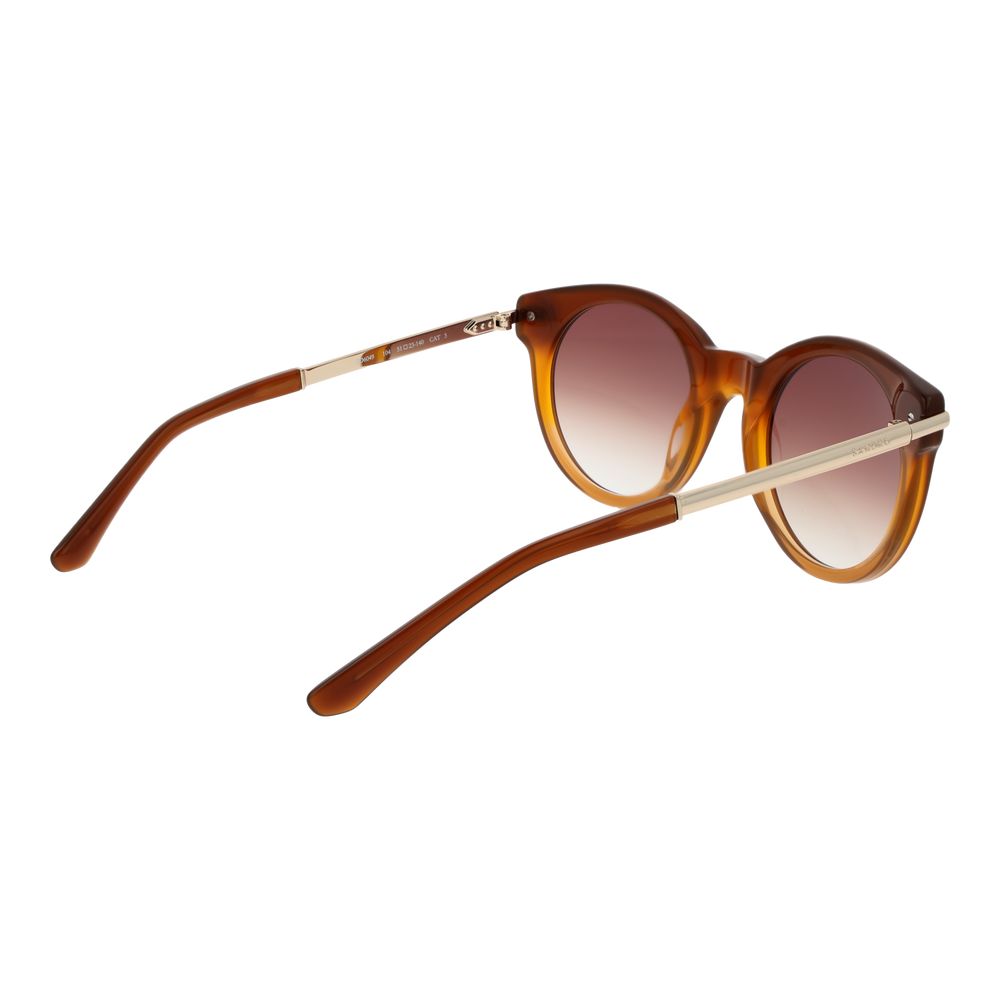 Discover the Sandro Orange Acetate Sunglasses, where exquisite honey-hued frames meet luxurious brown gradient lenses, embodying timeless elegance and sophistication.