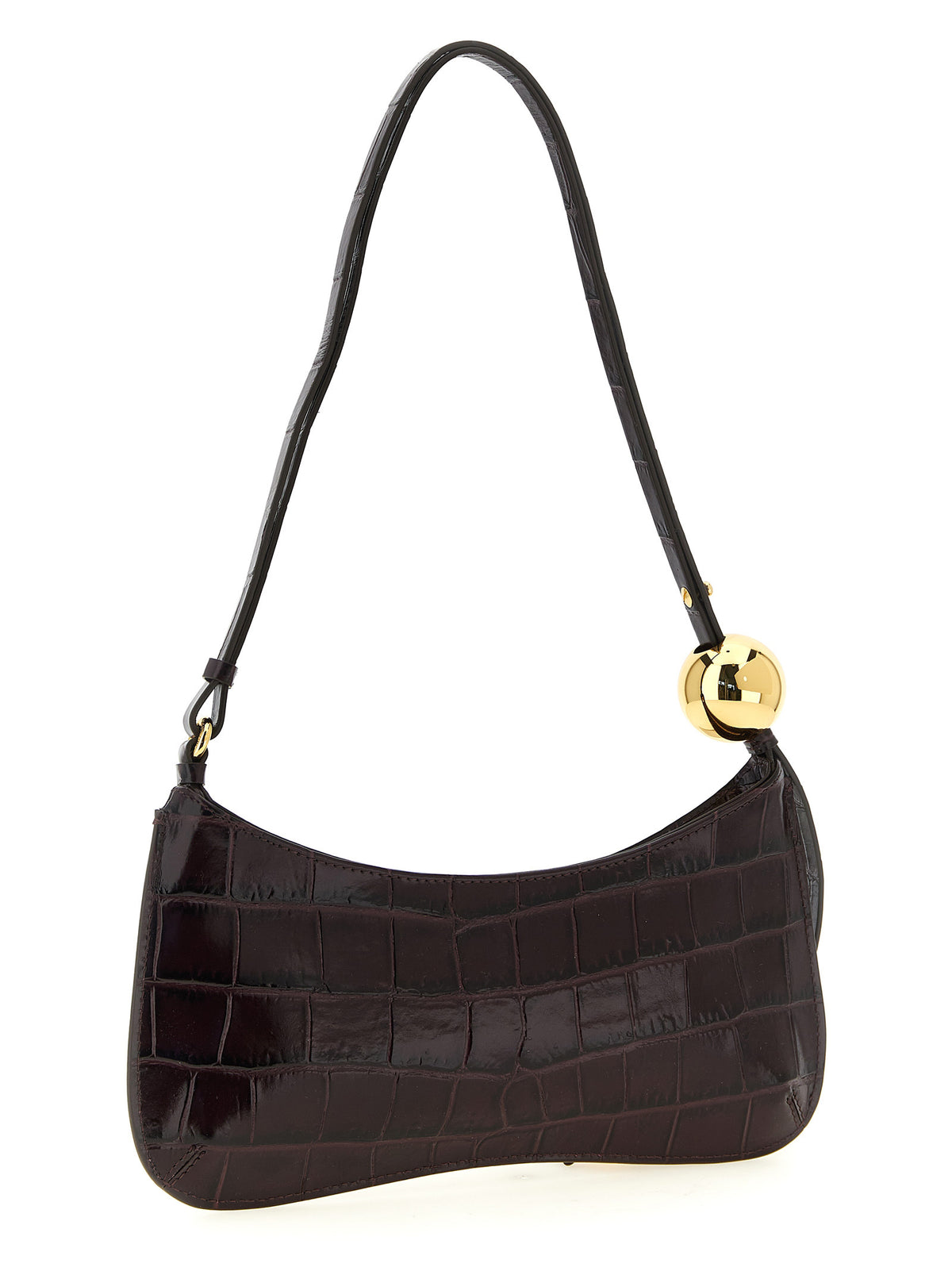 Discover the exquisite Jacquemus Bordeaux Calfskin Shoulder Bag, where geometric elegance meets luxurious craftsmanship, perfect for the discerning connoisseur.