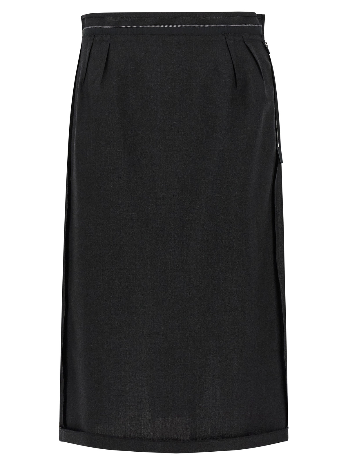 Maison Margiela Black Virgin Wool Midi Skirt - Timeless Elegance