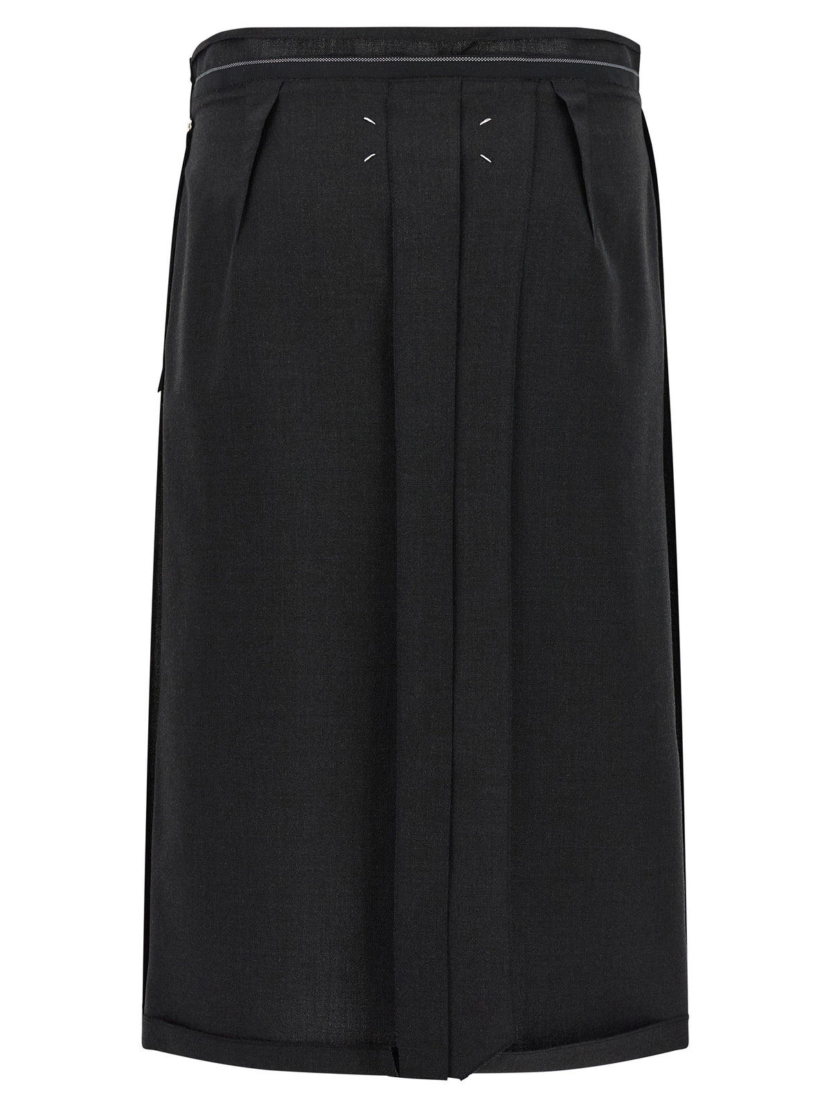 Maison Margiela Black Virgin Wool Midi Skirt - Timeless Elegance