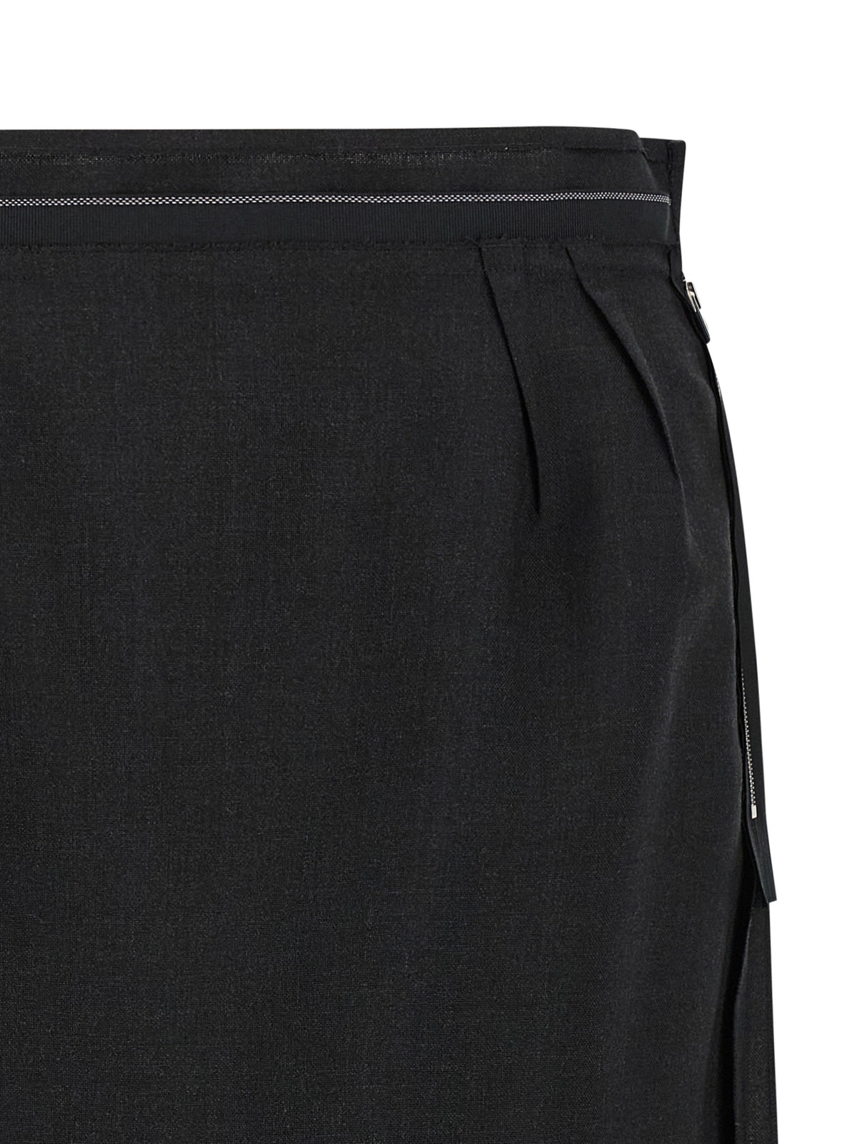 Maison Margiela Black Virgin Wool Midi Skirt - Timeless Elegance