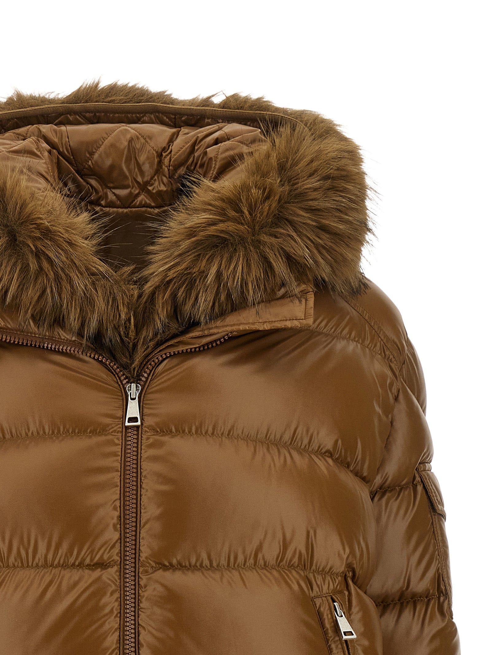 Moncler Brown Polyamide Full-Length Jacket - Elevate Your Elegance