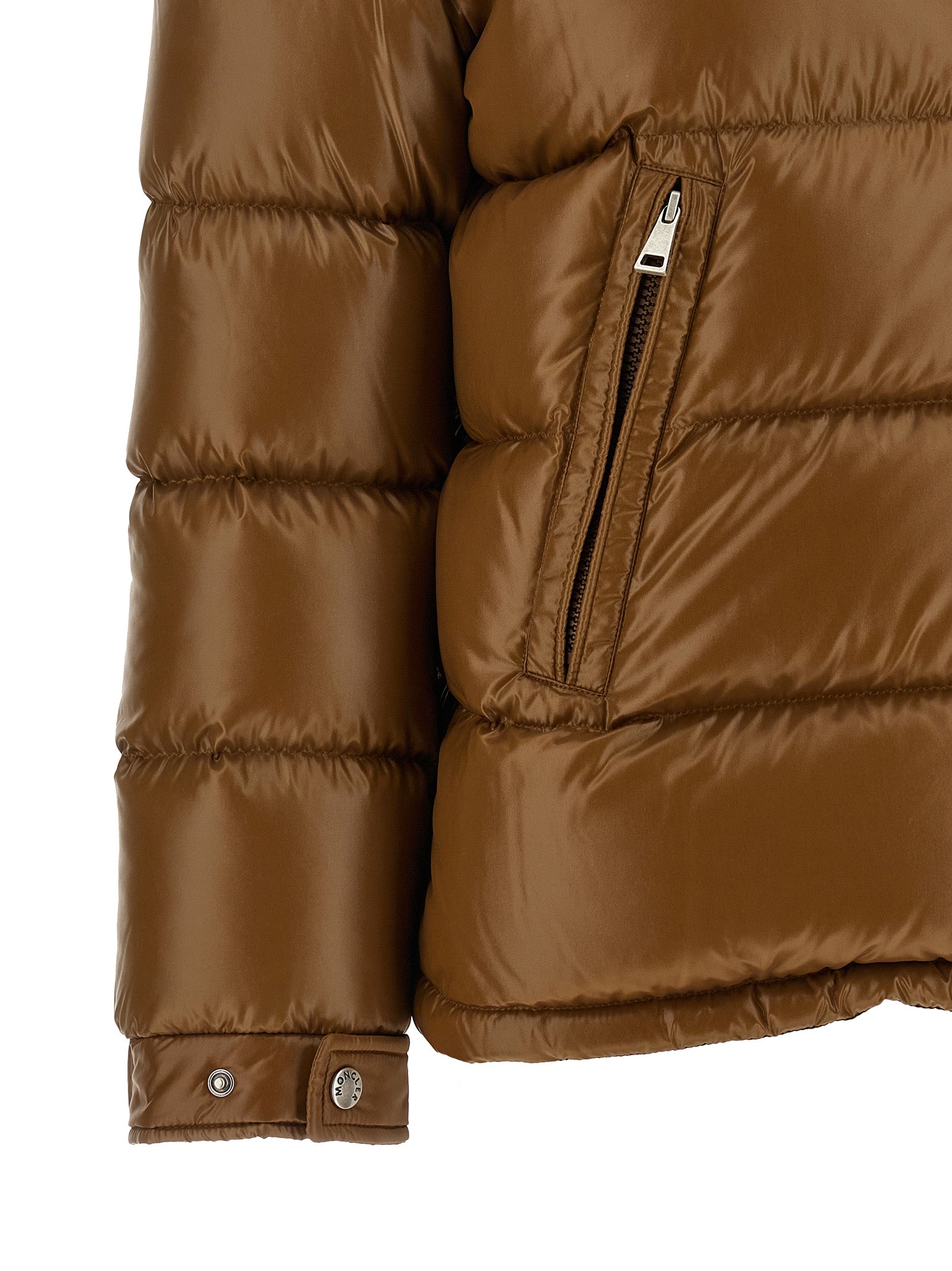Moncler Brown Polyamide Full-Length Jacket - Elevate Your Elegance