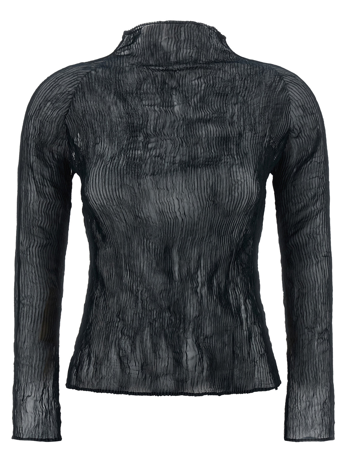 Issey Miyake Black Polyester Cardigan - Chiffon Twist 1 Elegance