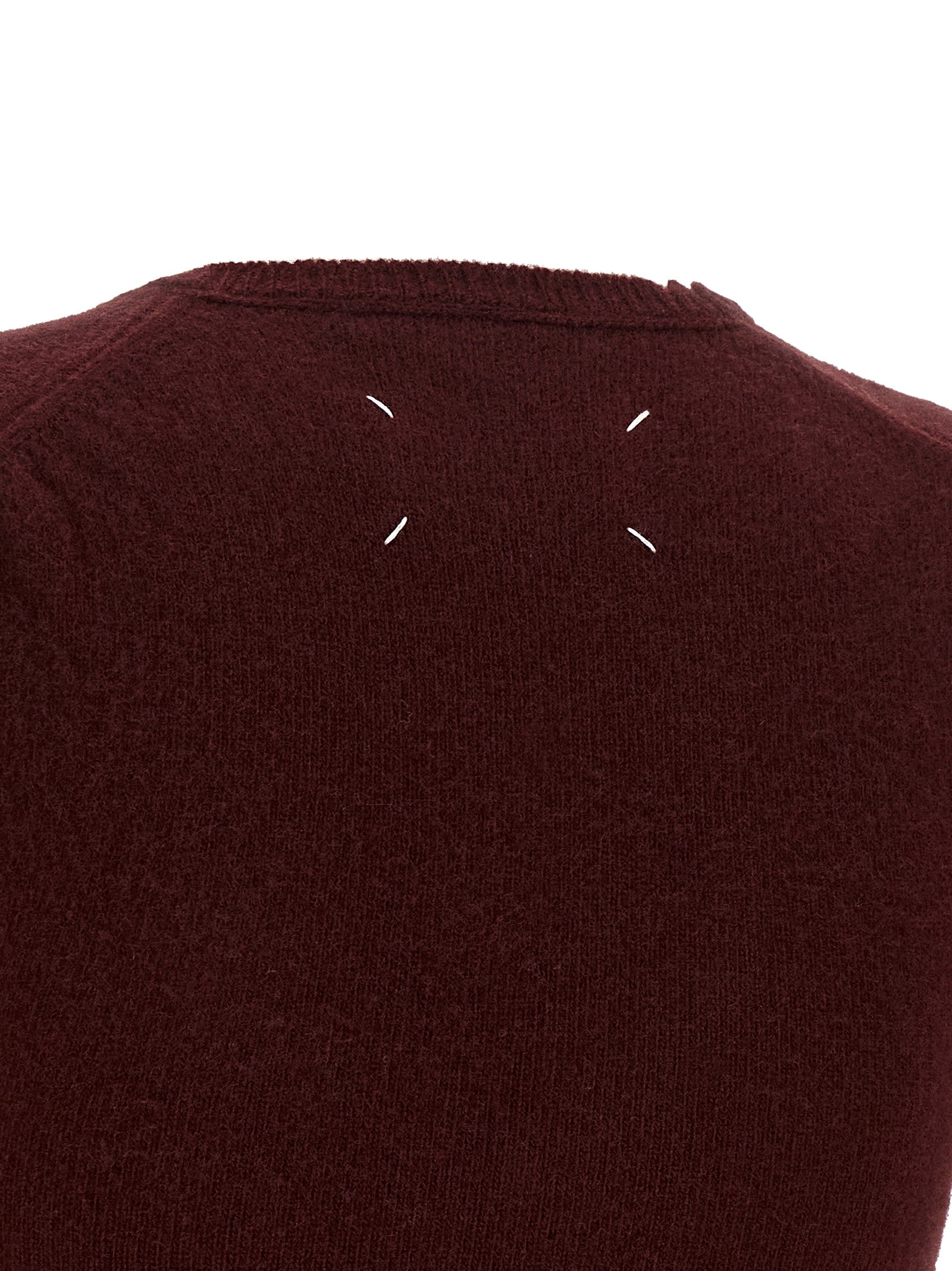 Maison Margiela Bordeaux Virgin Wool Sleeveless Jacket Elegance