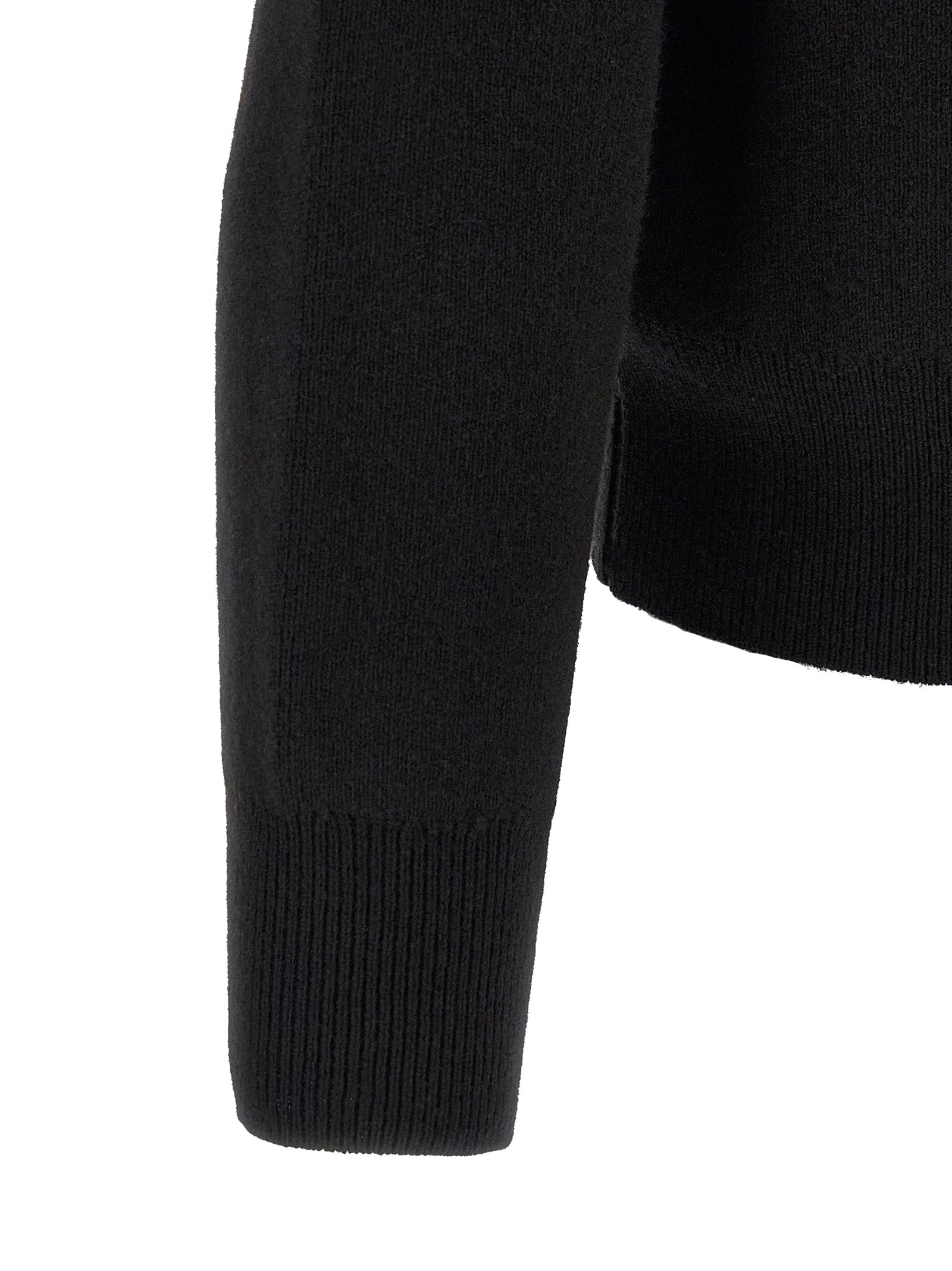 Ami Paris Black Wool Cardigan - Timeless Elegance Redefined