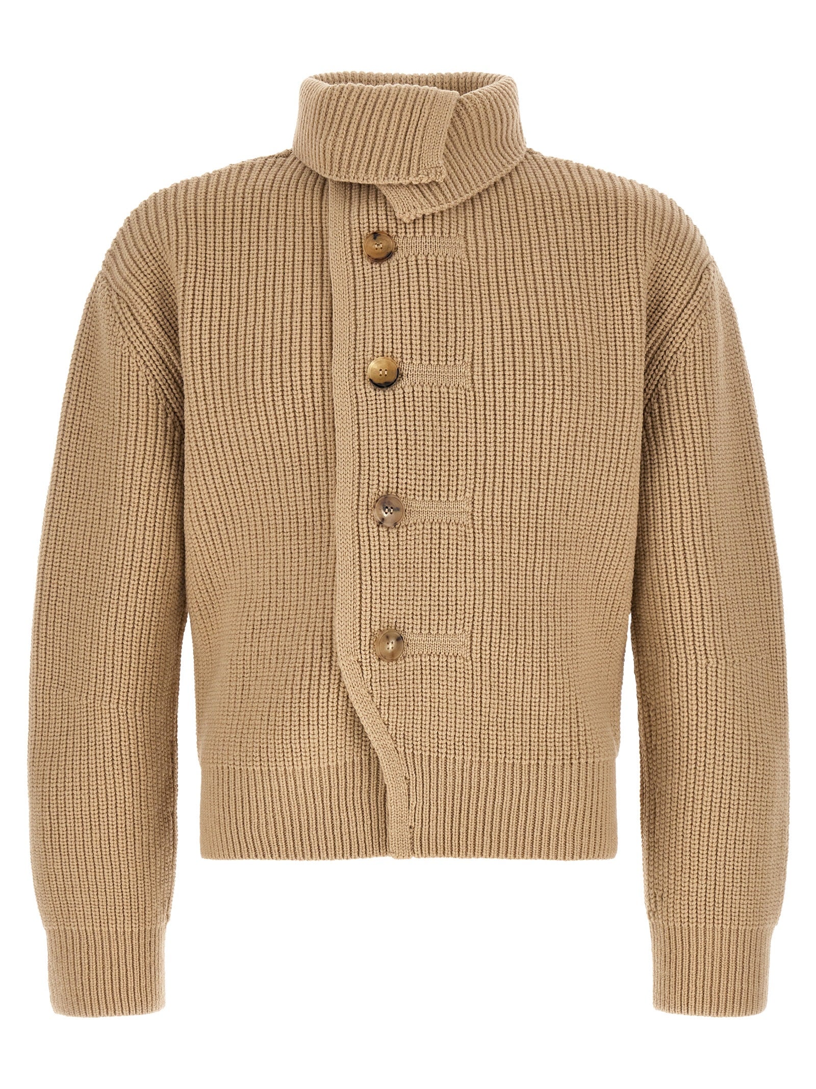 Dries Van Noten Beige Wool Cardigan - Timeless Luxury Elegance
