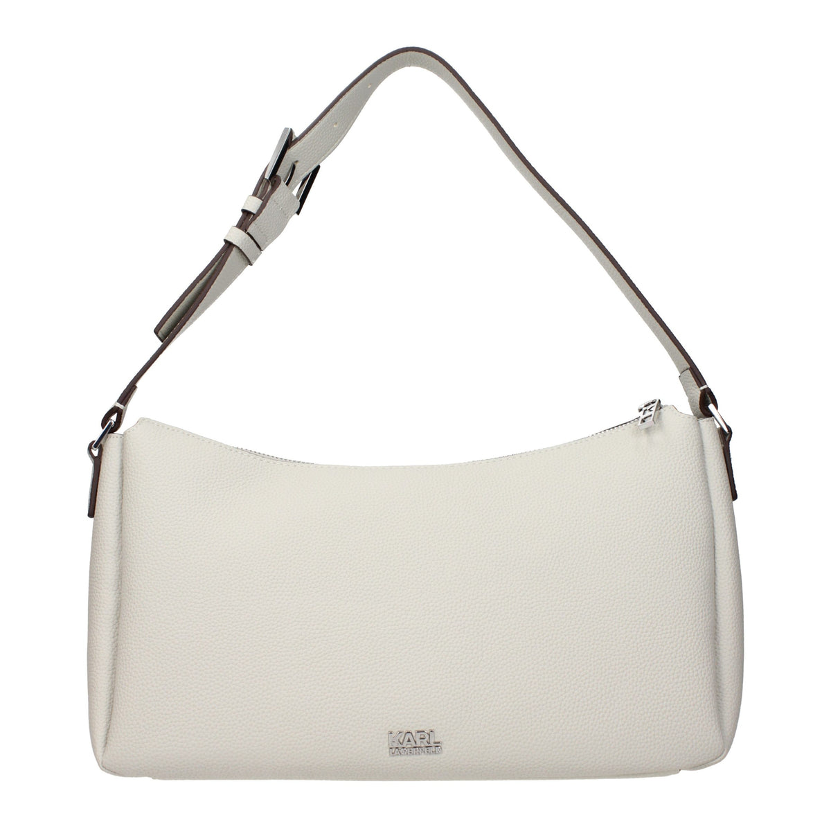 Karl Lagerfeld Gray Leather Shoulder Bag - Timeless Luxury