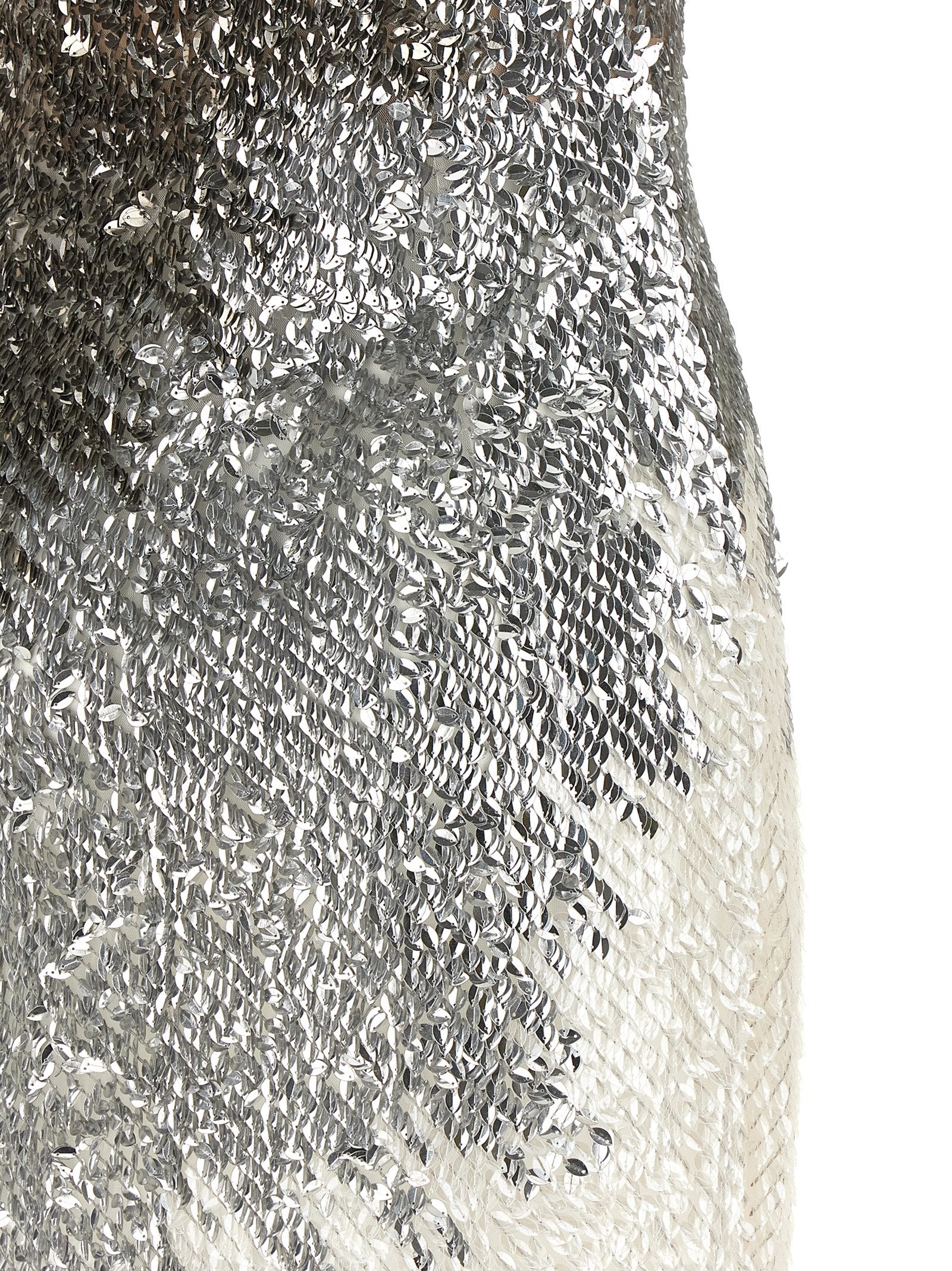 Elisabetta Franchi Silver Midi Dress - Exquisite Elegance for All