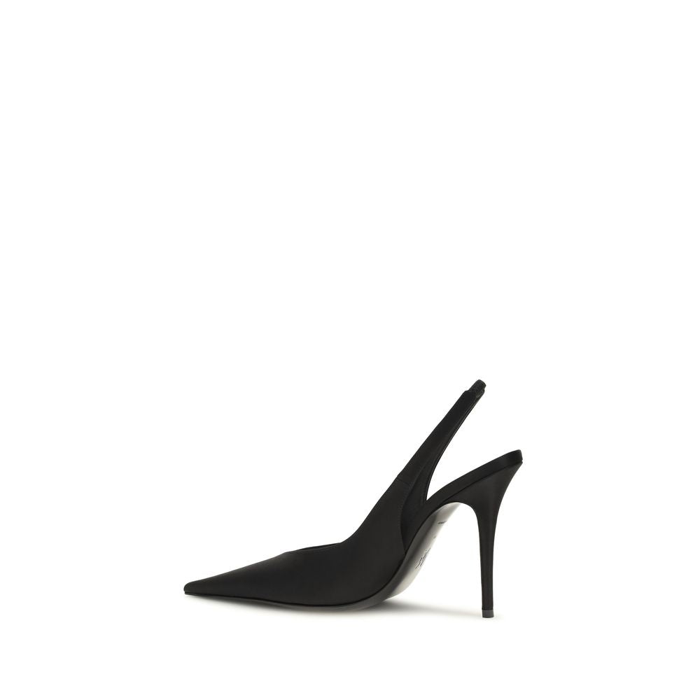 Amina Muaddi Black Satin High Heel Pumps - Timeless Elegance
