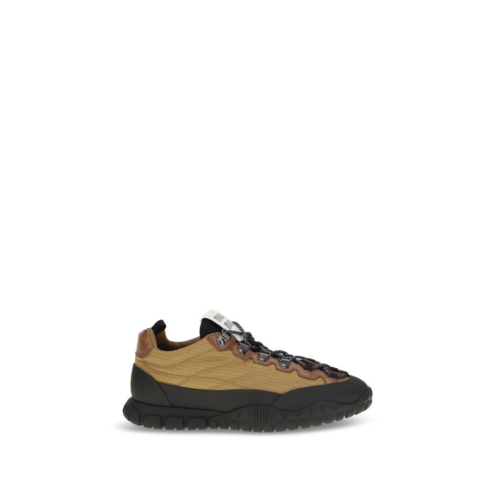 Miu Miu Beige Polyamide Athletic Sneakers - Luxury Footwear Elegance