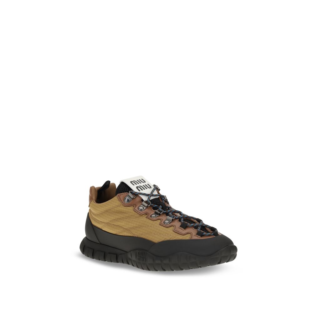 Miu Miu Beige Polyamide Athletic Sneakers - Luxury Performance Footwear