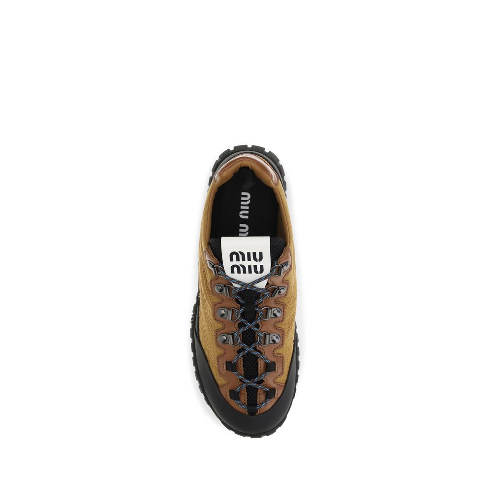 Miu Miu Beige Polyamide Athletic Sneakers - Luxury Redefined
