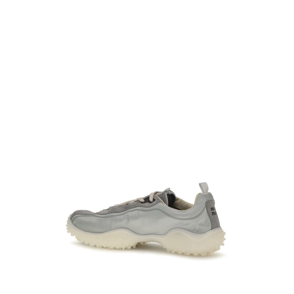 Miu Miu Gray Recycled Polyamide Chunky Sneakers - Sustainable Luxury