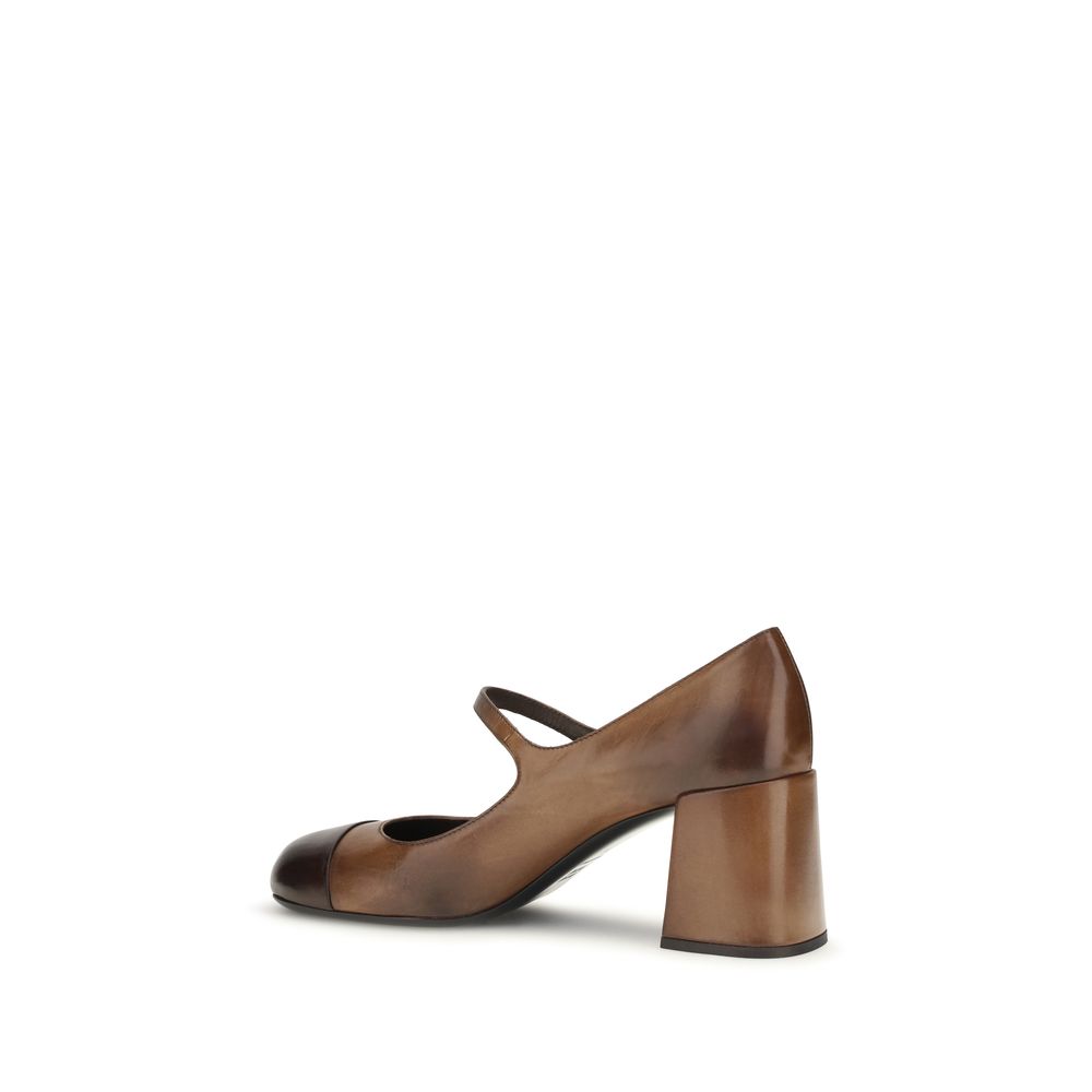 Miu Miu Brown Calf Leather Bos Taurus Ballet Flats - Timeless Elegance