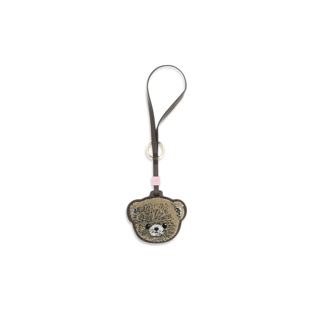 Ganni Beige Recycled Leather Keychain – Sustainable Luxury Accessory