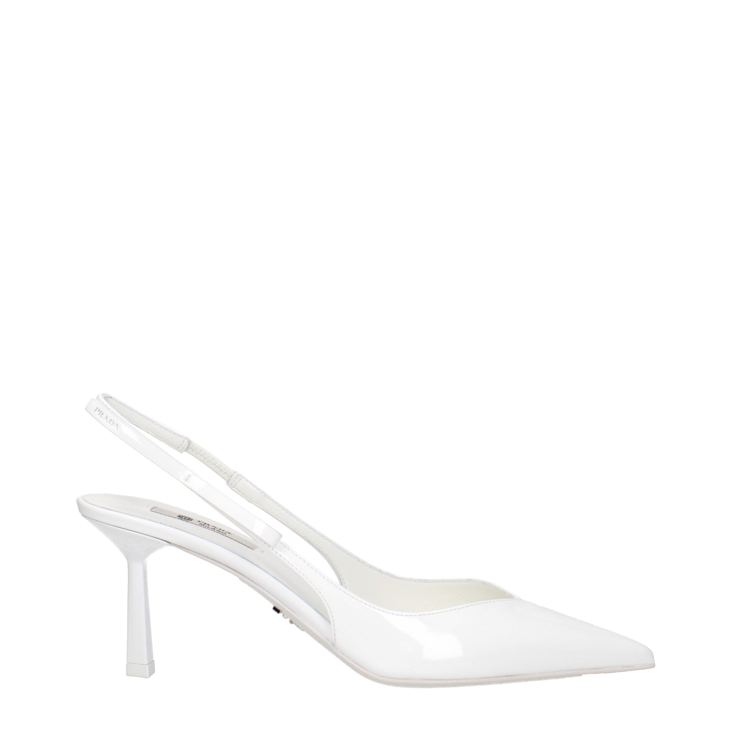 Elevate your style with Prada White Leather High Heel Pumps, a masterpiece of patent leather craftsmanship, embodying timeless elegance and sophisticated allure for any occasion.