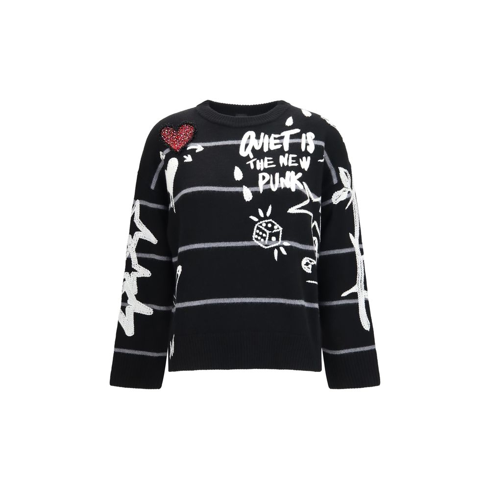 PINKO Black Wool Oves Aries Sweatshirt - Timeless Luxury Elegance