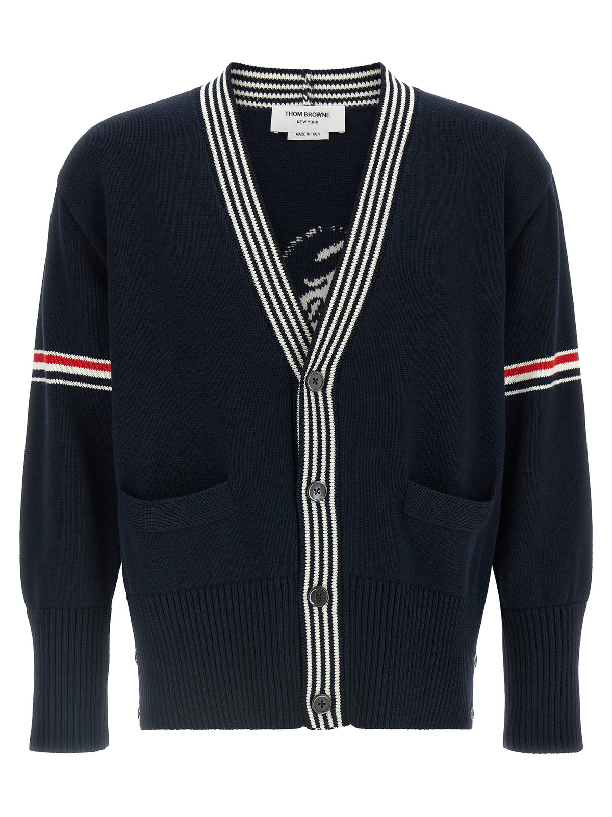Thom Browne Blue Cotton Cardigan - Timeless Maritime Elegance