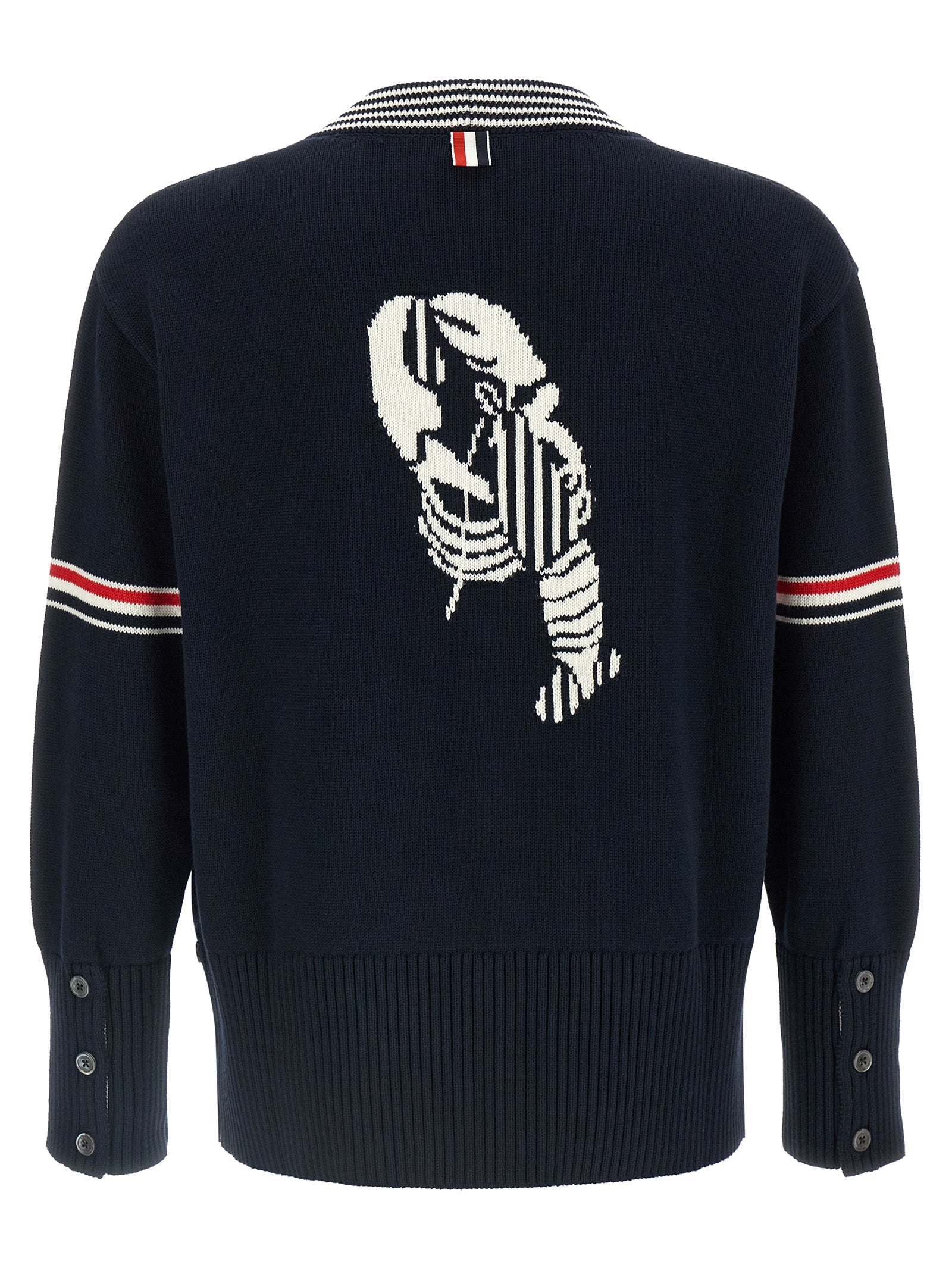 Thom Browne Blue Cotton Cardigan - Timeless Maritime Elegance