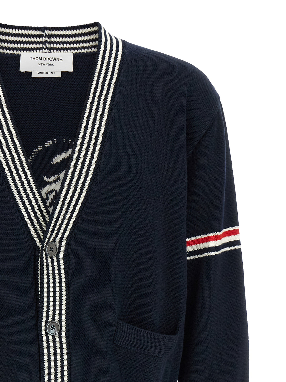Thom Browne Blue Cotton Cardigan - Timeless Maritime Elegance