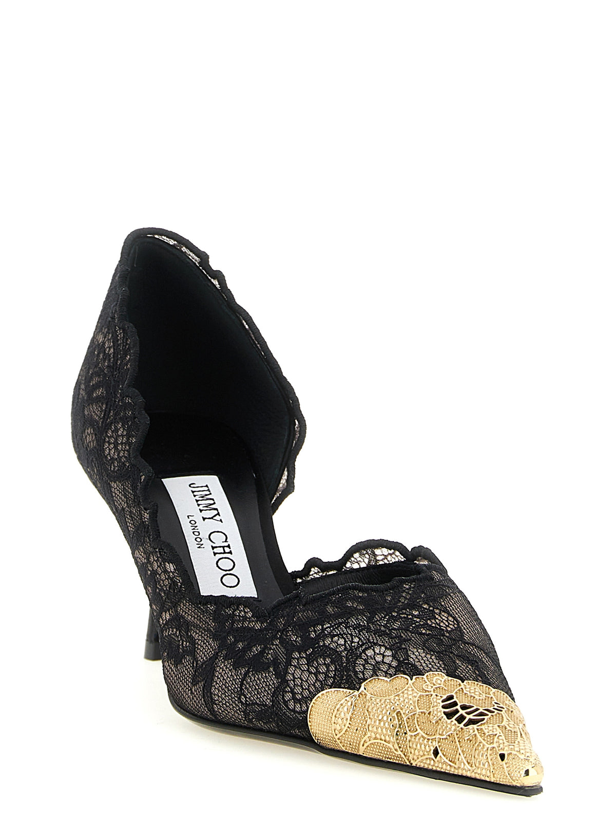 Jimmy Choo Black Tencel Mid Heel Pumps - Timeless Luxury Elegance