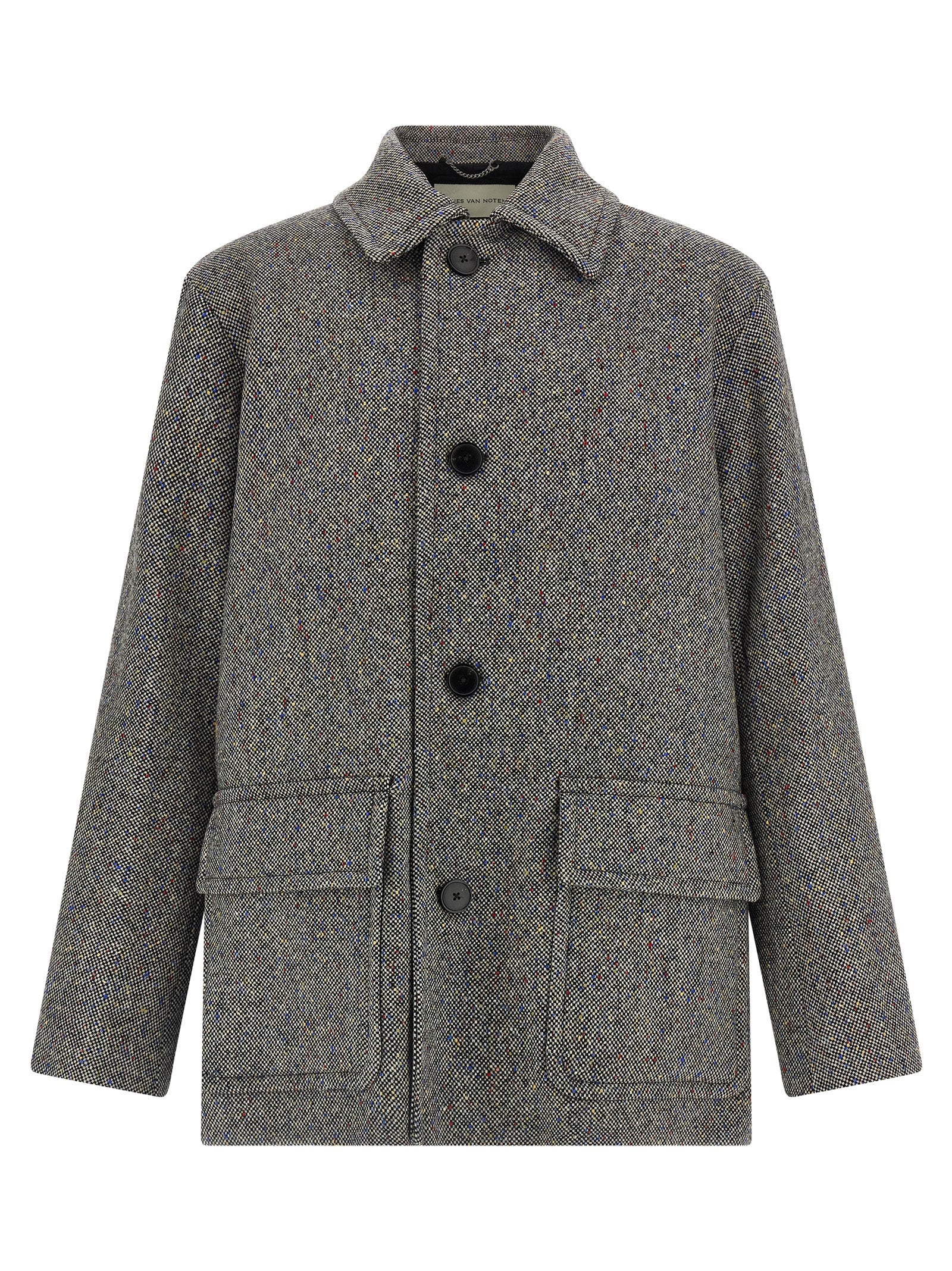 Elevate your style with the Dries Van Noten Gray Wool Coat, a blend of exquisite craftsmanship and timeless elegance, perfect for the discerning trendsetter.