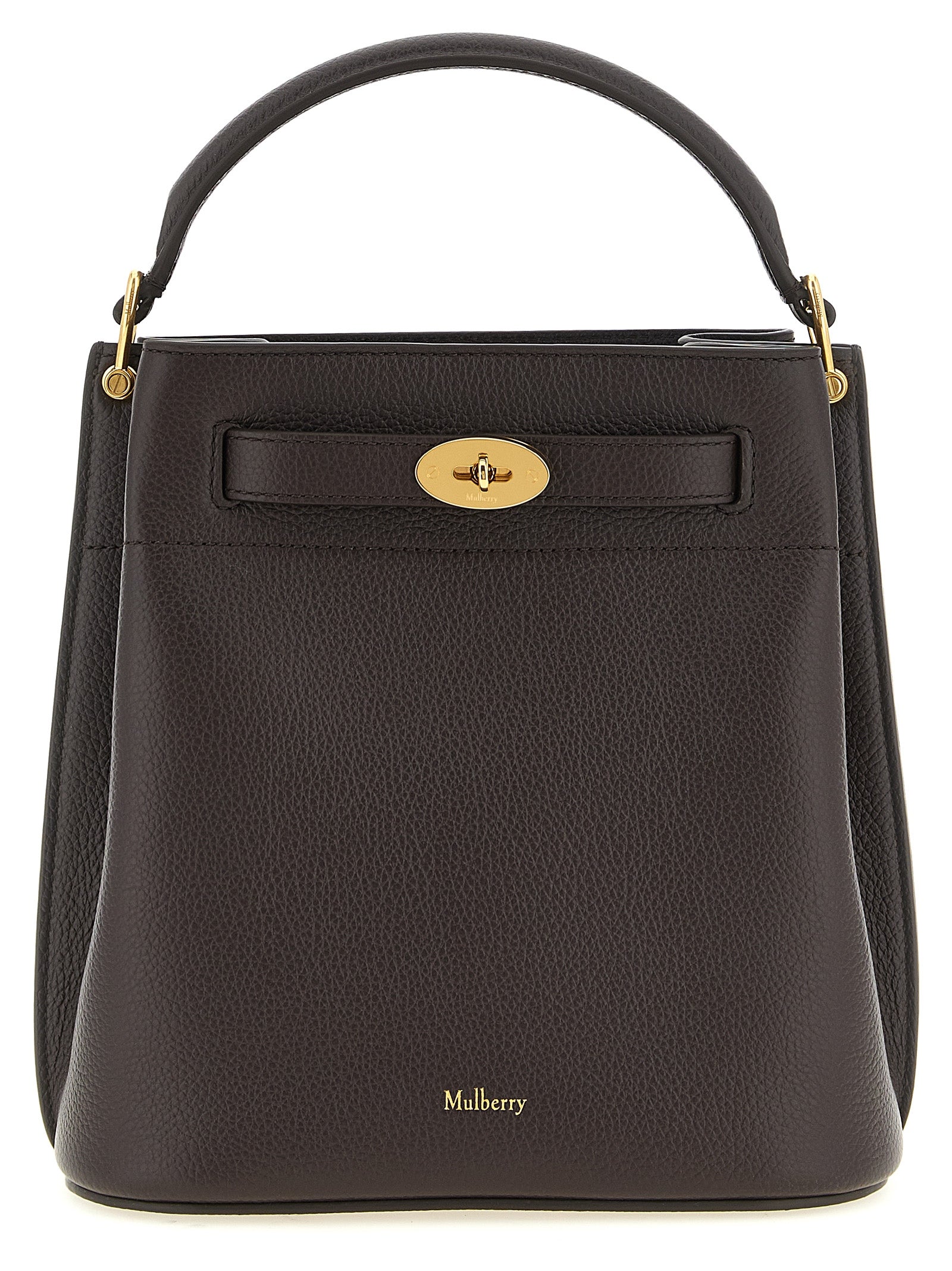 Indulge in the Mulberry Islington small bucket bag, a timeless masterpiece of hammered calf leather, embodying elegance and sophistication for the discerning individual.