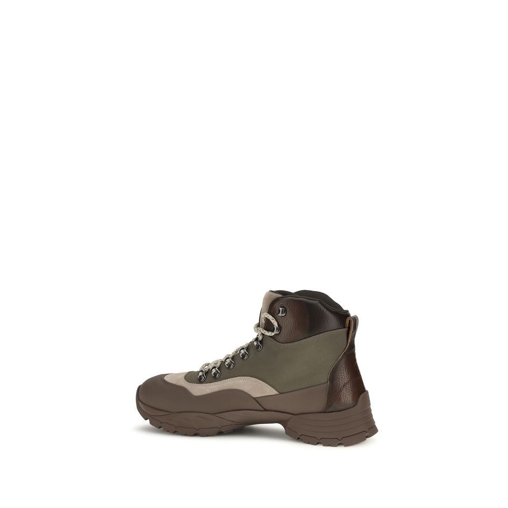 Elevate your style with Brunello Cucinelli's Bicolor Nylon Lace-Up Boots, where hiking-inspired design meets luxurious craftsmanship for unparalleled elegance and comfort.