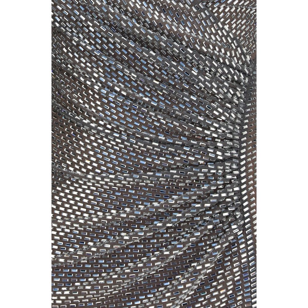 Indulge in the Self-Portrait Silver Polyester Cocktail Dress from the AW26 collection, a stunning blend of elegance and comfort, perfect for unforgettable evenings.