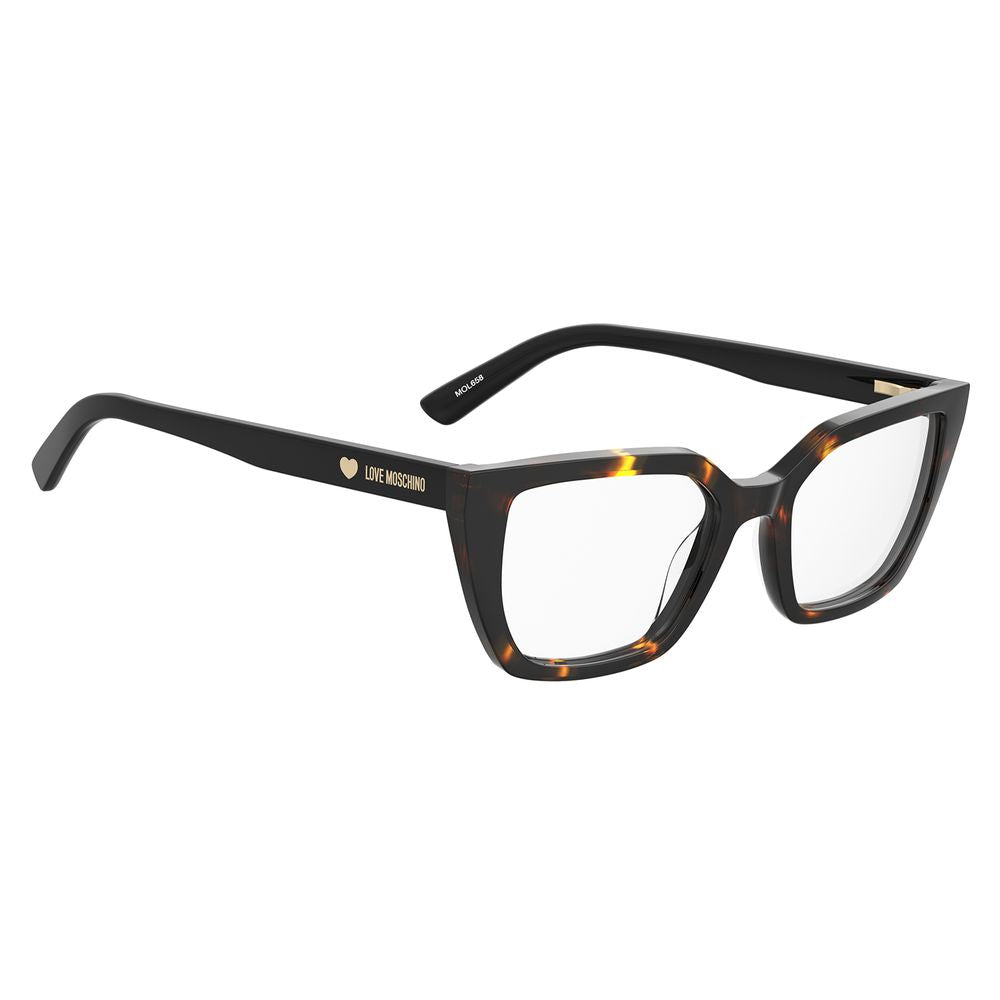Indulge in the exquisite allure of Love Moschino Brown Acetate Glasses, where timeless elegance meets luxurious craftsmanship, perfect for the discerning individual.