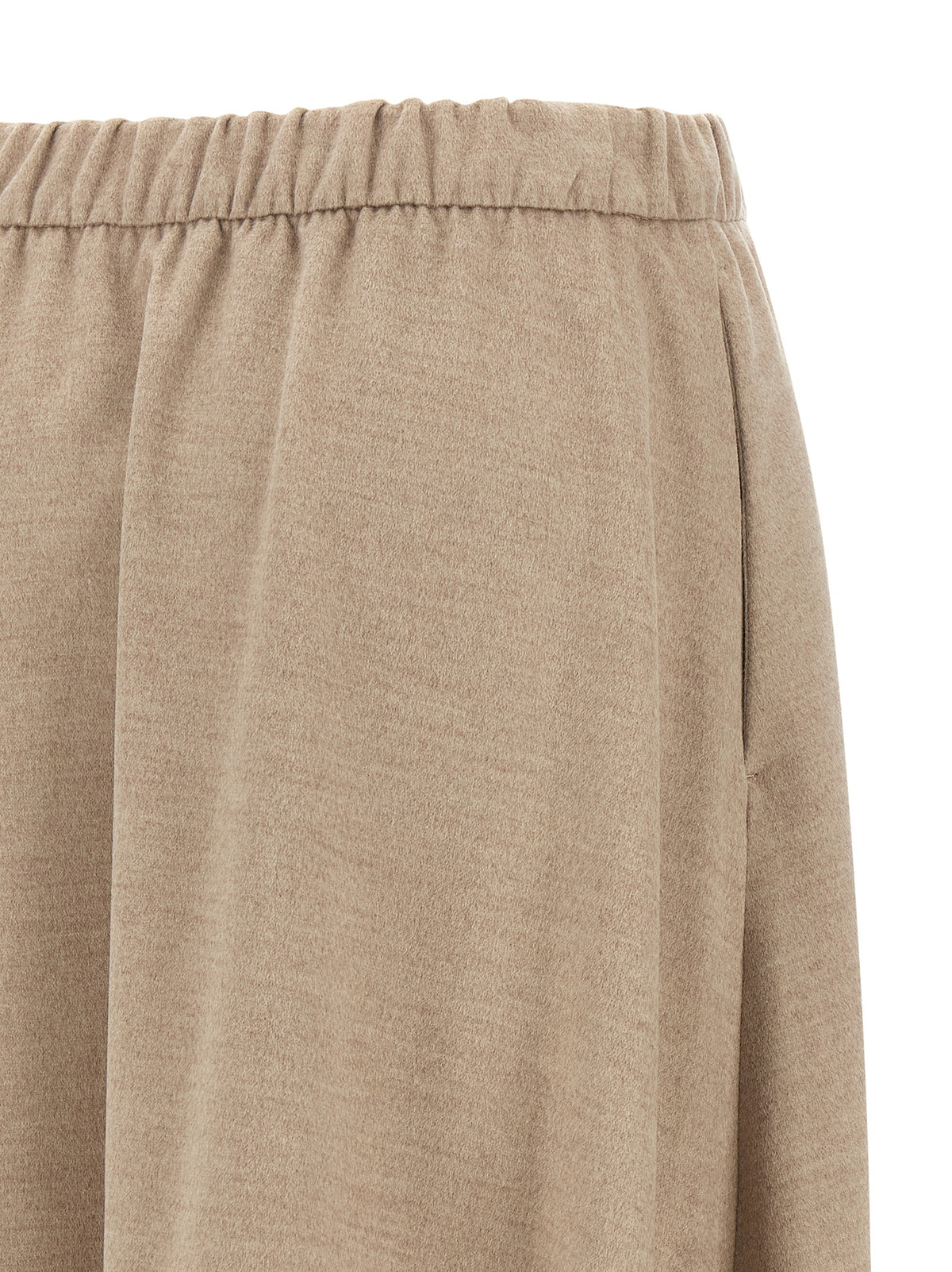 Elevate your wardrobe with the Herno Beige Polyester Midi Skirt, a luxurious blend of elegance and comfort, perfect for the discerning individual who appreciates refined sophistication.