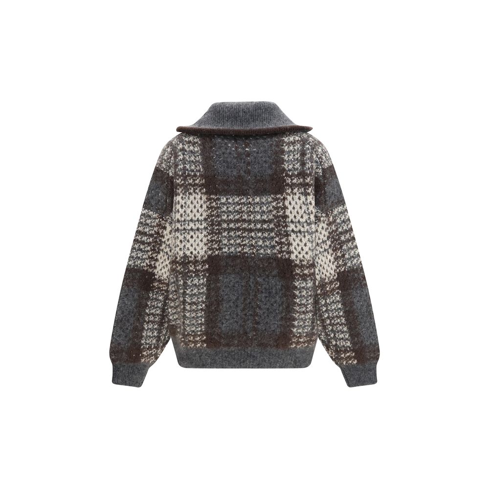 Brunello Cucinelli Gray Mohair Cardigan - Timeless Luxury Elegance