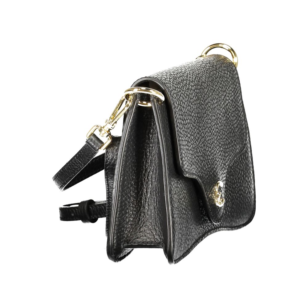 Coccinelle C-Me Black Leather Handbag - Timeless Luxury Elegance