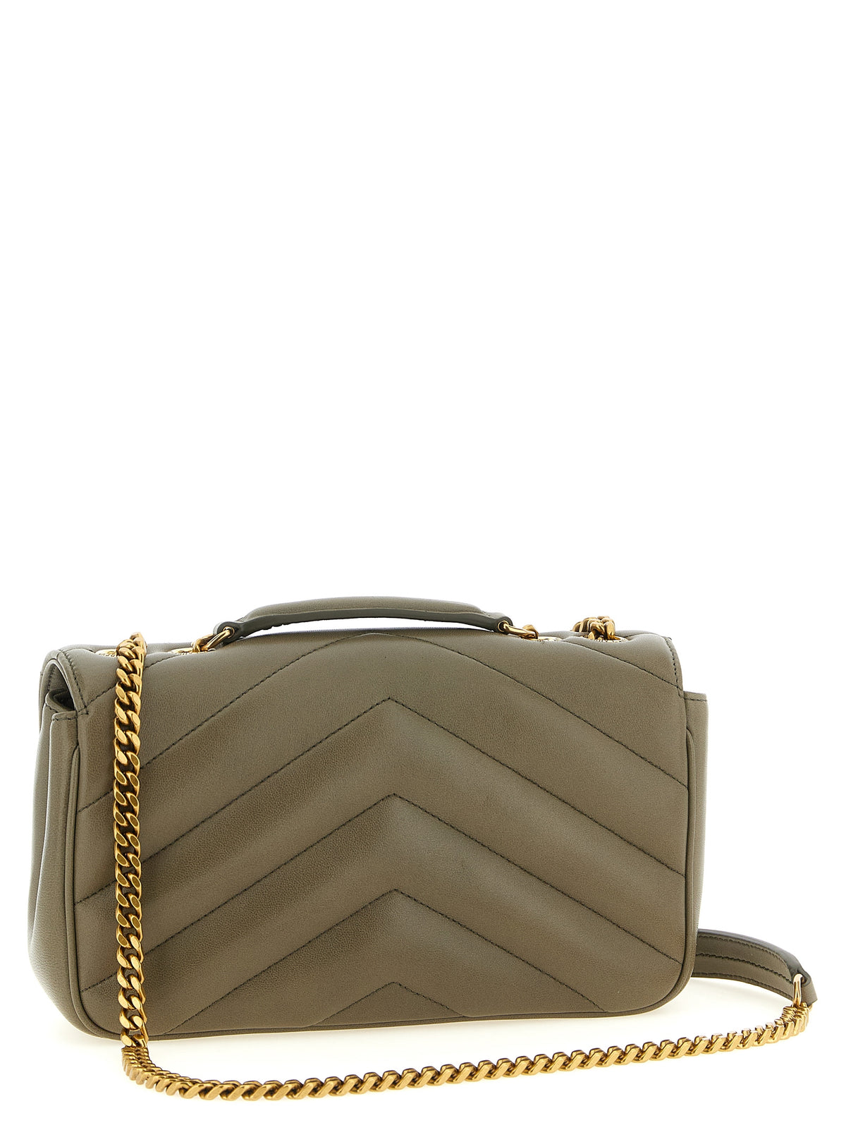Indulge in the exquisite craftsmanship of the Saint Laurent Bicolor Lamb Leather Shoulder Bag, a timeless statement piece that elevates your luxury collection with sophistication and allure.