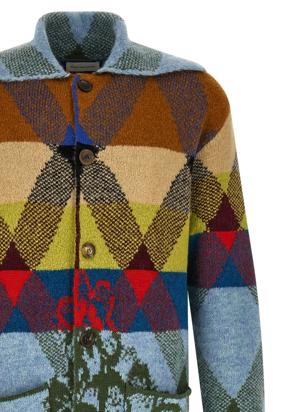 Dries Van Noten Multicolor Wool Cardigan - Luxe Knitwear Elegance