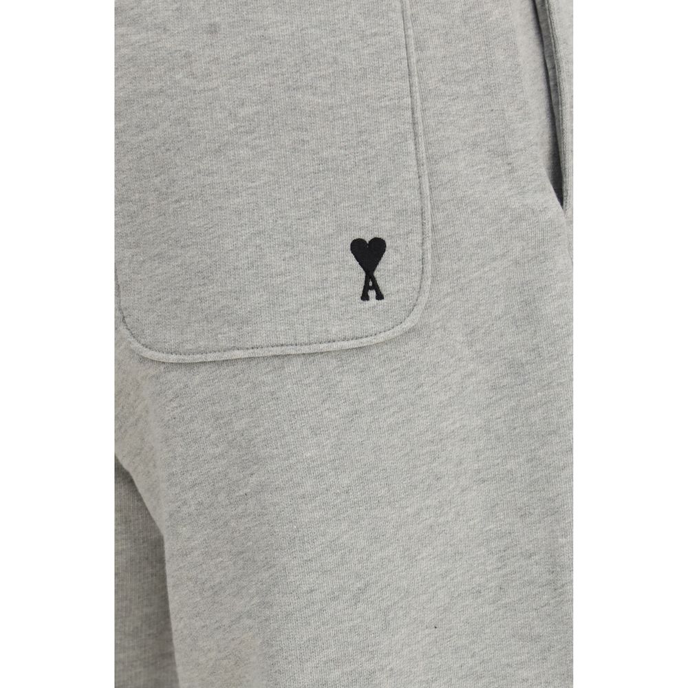 Ami Paris Gray Cotton Sweatsuit - Timeless Luxury Redefined